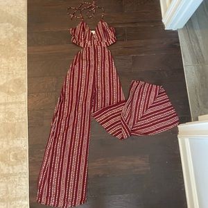 Boutique Cutout Jumpsuit with high slit legs Size Large - worn once.
